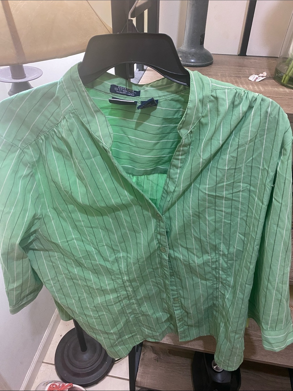 croft & barrow Mint Green Striped Button-Down Shirt